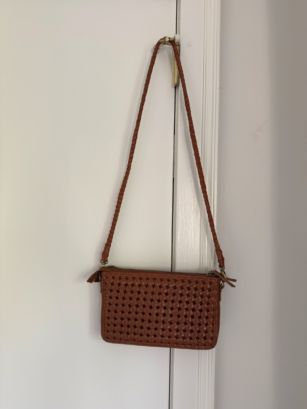Bembien Nora Crossbody Woven Leather Purse in Sienna - Picture 4 of 13